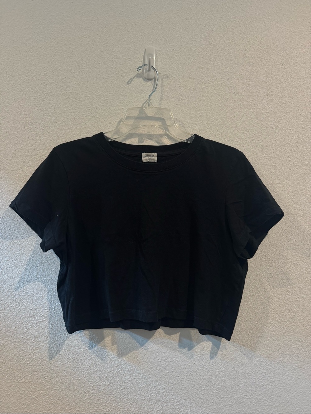 Cotton-On Black Cropped T-Shirt